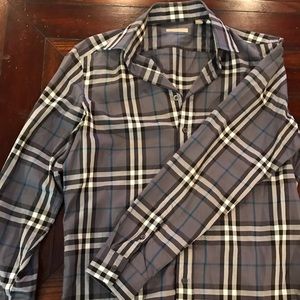 Men’s Burberry Brit Plaid Dress Shirt